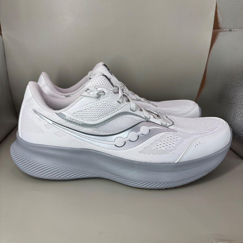 Saucony Cohesion 18 Mens Running Shoes White Silver S21035-220 Size 10 Wide